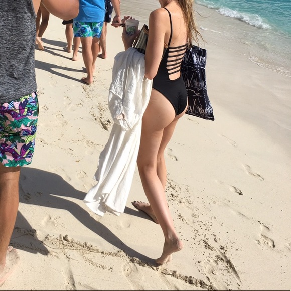 Planet Blue Other - Blue Life Black Strappy Back Swimsuit